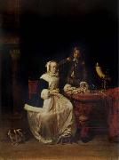 Gabriel Metsu Treating to Oysters oil painting reproduction